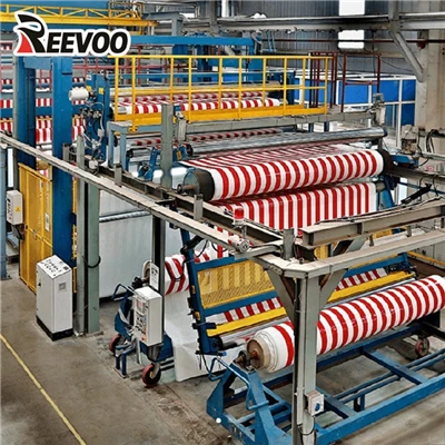 חומר ברזנט לגגון פסי PVC למינציה לשמשיה